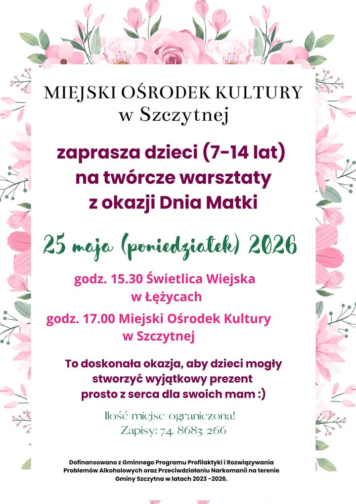 Warsztaty dla dzieci w Szczytnej: Stwórz prezent dla mamy! - Paragraf