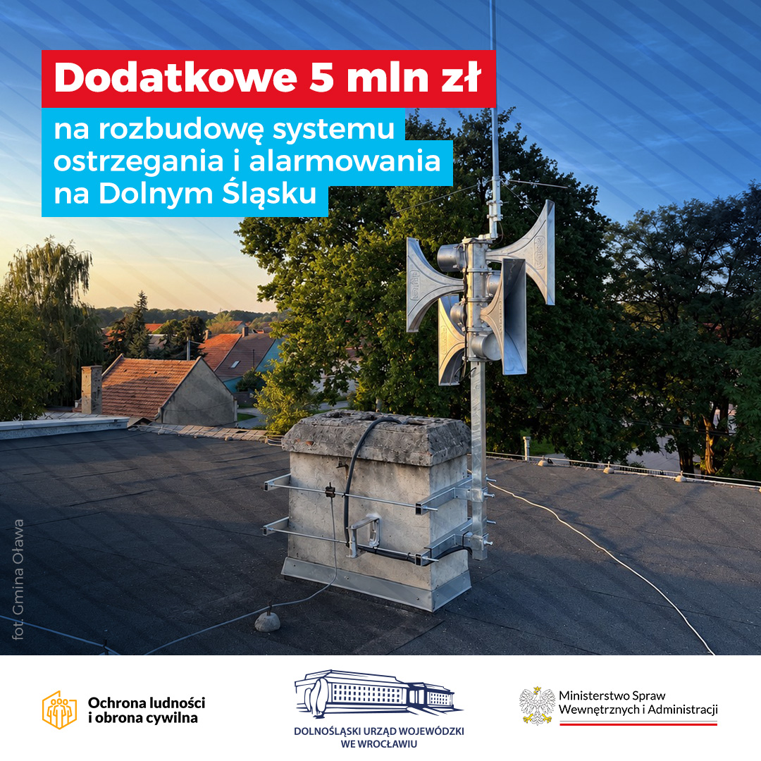 5 mln zł na nowe syreny alarmowe na Dolnym Śląsku - Paragraf